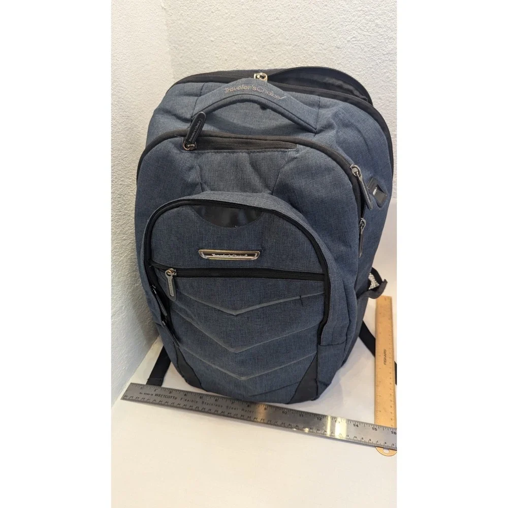 New Traveler's Choice Laptop Backpack Brushed Navy Size 19